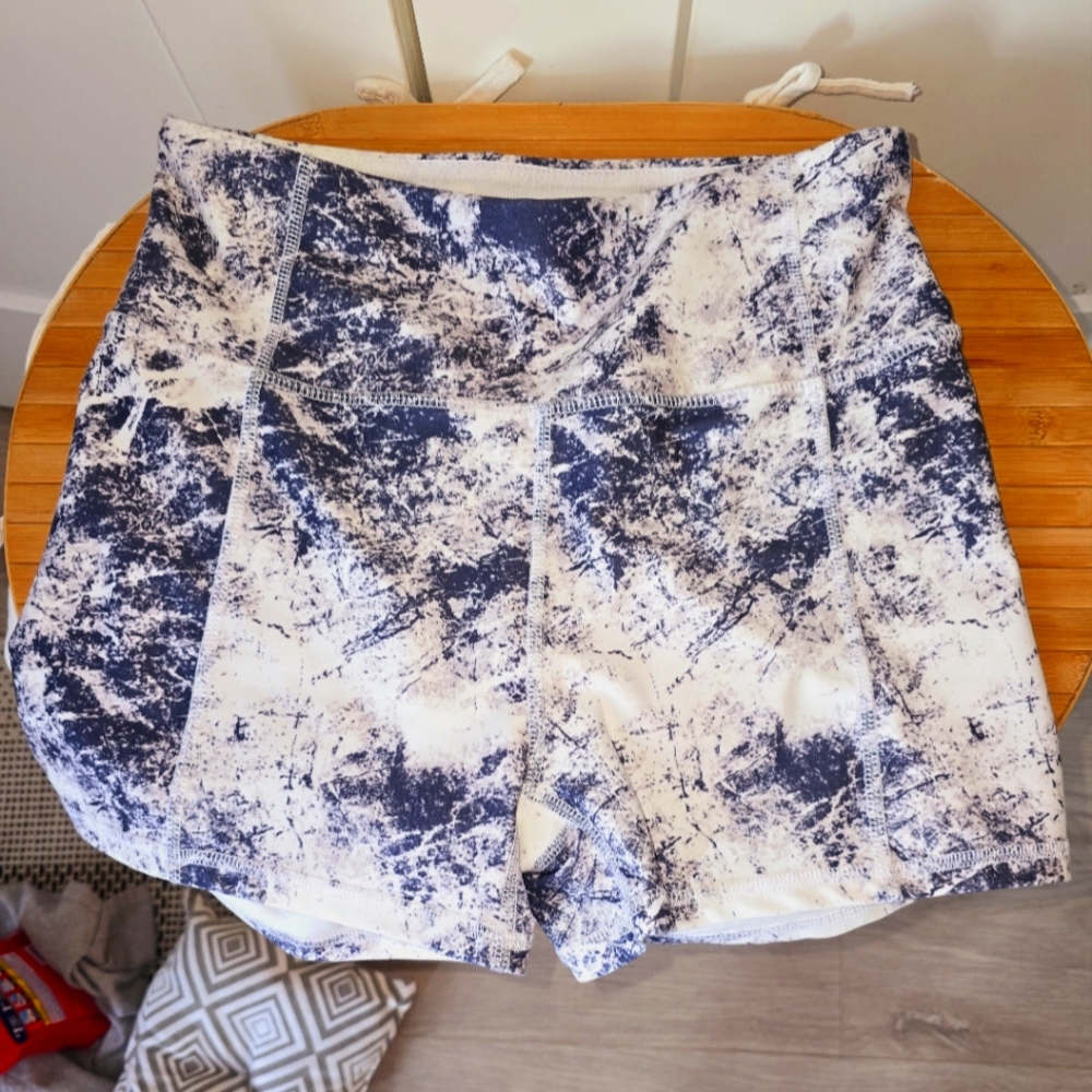 Abstract tight workout shorts by Jessica Simpson